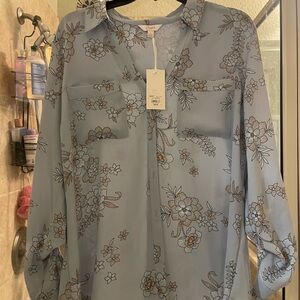 Candie's Light Blue Floral Blouse